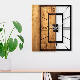 Wallity Wooden Clock 37 Nogal claro y negro